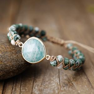 Women <b>Bracelet</b> Bohemian Style Natural Jasper Crystal Stone <b>Beaded</b> <b>Bracelet</b> Labradorite Teardrop Handmade Lace Yoga Jewelry Gift - Product Image 5