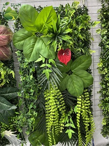 Panneau mural végétal artificiel grand format 50x100cm en LDPE, <span class=keywords><strong>haie</strong></span> de verdure artificielle pour intérieur et bureau, protection UV personnalisable - Product Image 2