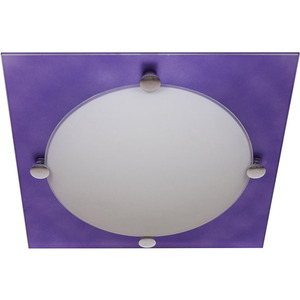 TAURUS 1xE14 L.25xAn.25x.7cm <b>Square</b> Plain <b>Ceiling</b> <b>Light</b> Small Eggplant/White Design - Product Image 1
