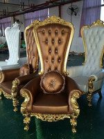 Chaise de trône de roi à dossier haut en or royal de luxe pour mariage des mariés pour salon appartement hôpital villa atelier