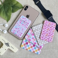 Dompet Kartu Kredit Tipis RTS Mobile untuk Belakang Ponsel, Kantong Dompet Elastis dari Kain Lycra untuk Kebanyakan Smartphone