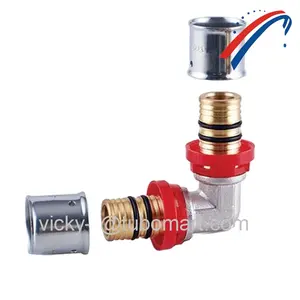 Composite pex al pex pipe brass press fittings ss304 sleeve compress fitting for plumbing pex manifolds