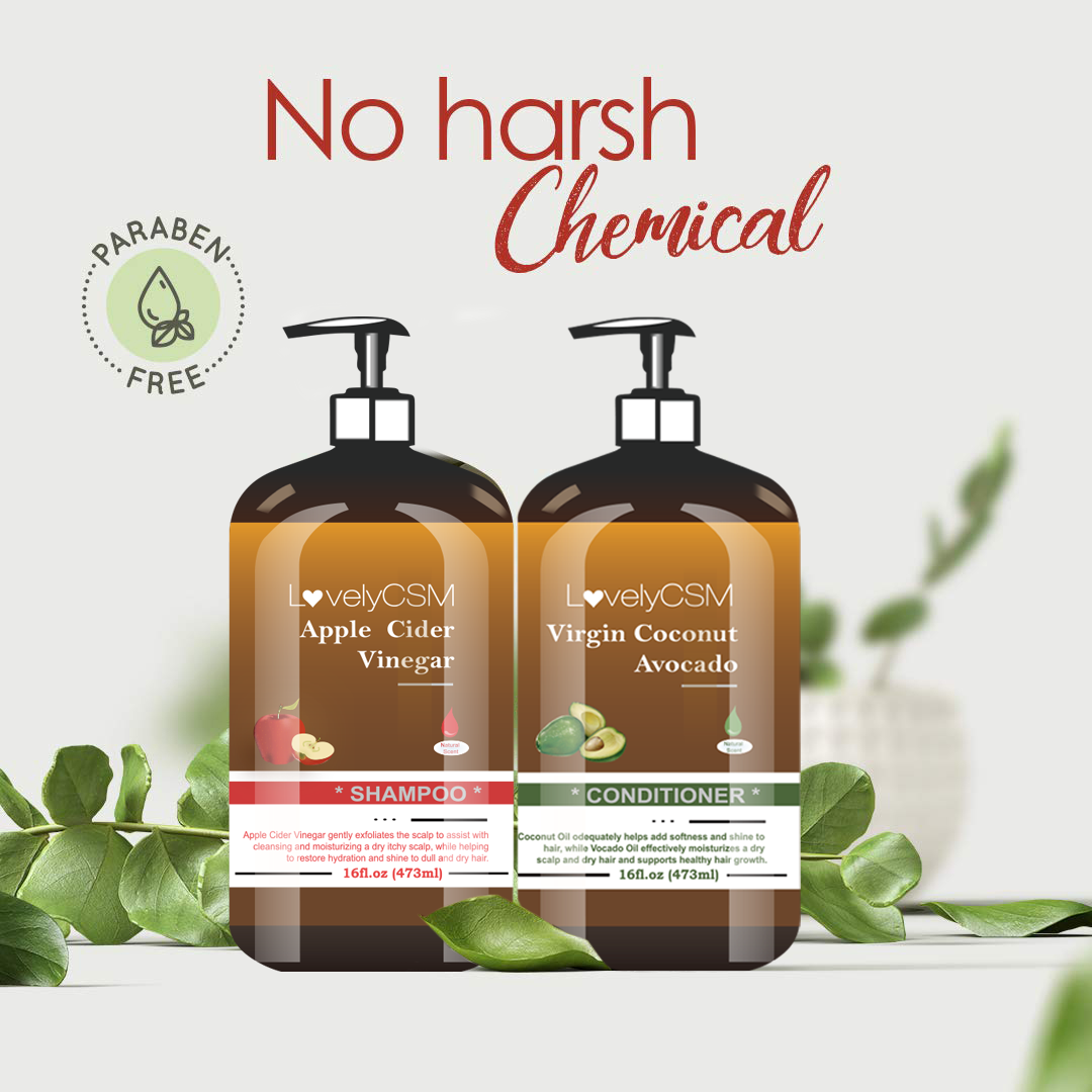 OEM ODM Apple Cider Vinegar Sulphate Free Shampoo and Conditioner