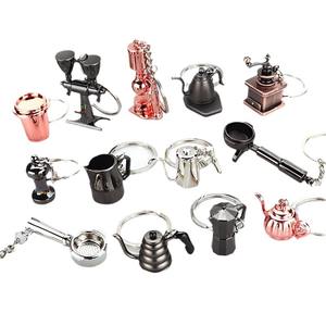 3D миниатюрный кофейный аппарат из цинкового сплава, легкий, с карабином-брелоком, имитация, подарок, мини-инструмент для приготовления кофе - Product Image 4