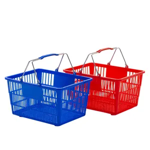 YB-458 пластиковая корзинка для совершения покупок в супермаркете оптом пластиковые штабелируемые по индивидуальному заказу корзина для продажи