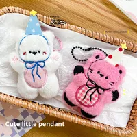 Porte-clés en peluche doux, petit animal de dessin animé, léger, écologique, cadeau, breloques en gros, accessoires mignons, style anniversaire, marque Cowrie
