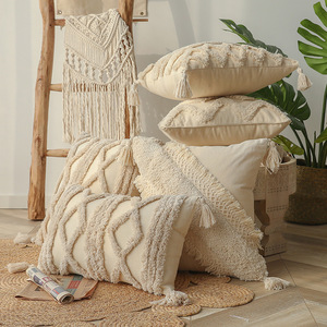 Innermor luxe noël <span class=keywords><strong>bohème</strong></span> Floral housse de coussin motif géométrique tufté décoratif jeter oreiller pour chambre décor à la maison - Product Image 3