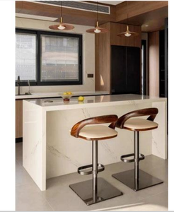 Chaise de bar moderne UPRS UP-040 en bois Wujin avec accoudoirs fixes, base en acier réglable, design contemporain pour bar à domicile et usage commercial - Product Image 3