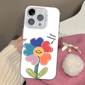 เคสโทรศัพท์ลายดอกไม้ TPU สีขาวสำหรับ iPhone 17 16 15 PRO MAX 13 11 12 14 - Product Image 3