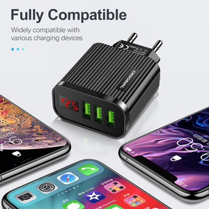 Nouvelle conception Chargeur de voyage LED 3USB 15W 3.1A avec affichage numérique, chargeur mural personnalisable avec logo pour iPhone Xs 13 Samsung Motorola - Product Image 6