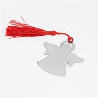 Yiwu Aceon – grande étiquette métallique en acier inoxydable avec pompon rouge, bricolage, gravure d'estampage, Festival, nouvel an, décoration de la maison, ange, ornement