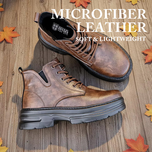 Chaussures de Chef CHUDUN mi-mollet en cuir microfibre, à lacets, à semelle épaisse, imperméables, respirantes, antidérapantes, résistantes à l'huile, pour la restauration et les cantines - Product Image 4