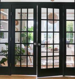 Puerta Interior Abatible <span class=keywords><strong>de</strong></span> Vidrio <span class=keywords><strong>de</strong></span> Alta Calidad Alufront, Diseño <span class=keywords><strong>de</strong></span> Doble Hoja, Apertura Manual - Product Image 1