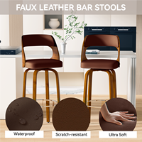 Tabourets de bar modernes à hauteur réglable, pivotants, en bois massif/cuir, résistants à l'eau, pour l'extérieur, la salle à manger, la salle de sport, l'école
