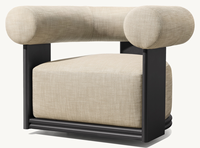 Canapé d'extérieur nordique personnalisé pas cher en aluminium meubles de patio ensemble sectionnel chaise unique pivotante jardin en L U villa minimaliste