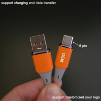 Cables de Silicona Líquida con Textura Mate, Colores Brillantes, Anti-Enredos, para Dispositivos iOS, USB a 8 Pines
