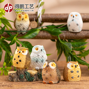 Figura de Búho de Resina, Miniatura Decorativa para el Hogar, Adorno de Escritorio - Product Image 1
