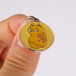 Gepersonaliseerde hondenpenning van zinklegering, ID-tag, op maat gemaakte emaille hondenpenning met sleutelring voor hondenhalsband, OEM-logo - Product Image 6