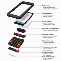 Terminal portable robuste sans fil 4G, Wifi, Bluetooth, NFC, lecteur de codes-barres 2D, collecte de données mobiles, terminal Android PDA