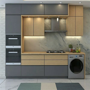 الصينية الحديثة نمط عالية الجودة صغيرة شقة مفروشات خزانة المطبخ مخصصة كابينات مطبخ معيارية مجموعات - Product Image 4