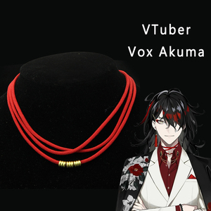 สร้อยคอและต่างหูคอสเพลย์ตัวละคร Luxiem Vox <span class=keywords><strong>Akuma</strong></span> จากอนิเมะใหม่ สไตล์พังก์ สายเชือกสีแดง สำหรับผู้หญิงและผู้ชาย ของขวัญวันเกิด - Product Image 3