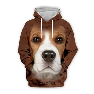 3D digitaler Hund niedlichen Ausdruck drucken lose Paare Kapuzen pullover neuen Tier ausdruck pullover