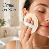 Houppette de maquillage ronde en nylon, grande, douce, réutilisable, pour le visage, multicolore, pour poudre libre et fond de teint