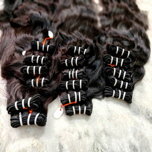 Cabello Humano Indio Remy 100% Natural de la Mejor Calidad, Sin Procesar, Procedente de Tamil Nadu. Tejido de Cabello Rizado Natural - Product Image 1