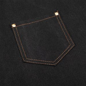 Tablier de cuisine en toile personnalisable avec logo, robuste, imperméable, résistant à l'huile, unisexe, à bretelles croisées réglables, pour la cuisson, le barbecue, le jardinage et le travail - Product Image 3