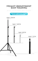 Support de téléphone portable professionnel 2m support de téléphone microphone trépied de sol support de lumière pour la photographie