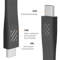 Cable de Transferencia de Datos OEM de 90 Grados, Alta Potencia, 60W, Gen 2, 20Gbps, Carga Rápida PD 3A, Tipo-C para Teléfonos Móviles y Tabletas (Video)
