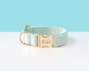 Conjunto personalizado azul, Veet personalizado con nombre, collar de cachorro de niño personalizado y correa para niña perro - Product Image 1