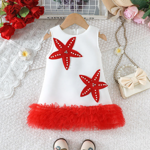 Nouvelle Arrivée 2026 Robe sans Manches en Tulle Décorée pour Filles, Robe d'Anniversaire, Robes pour Filles 0-5 Ans - Product Image 1