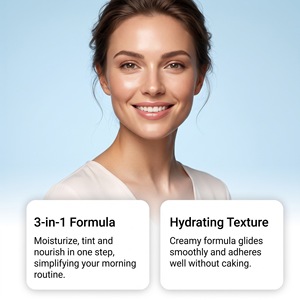 Crème de soin du visage 3 en 1, effet maquillage léger, respectueuse de la peau, naturelle, éclaircissante, unifiante, crème visage multi-effets - Product Image 5