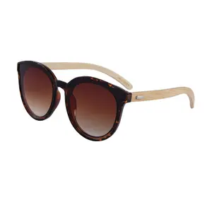 European and American new cat's eye fashionable color film bamboo UV400 integrated flat bamboo foot 314 Sunglasses