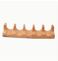 Support de service à tacos rectangulaire en bois, style européen, personnalisable, design écologique, finition polie pour la présentation des plats mexicains