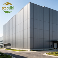 Panneau composite en aluminium Alucobond 4 mm couleur gris argenté métallique pour façade de parc industriel moderne et extérieur de bâtiment de bureaux