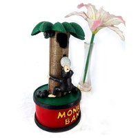 Offre Spéciale : Boîte à Monnaie Singe et Cocotier en Fer Forgé Vintage – Décoration Artisanale pour Bureau