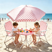 Ensemble de 2 chaises de salle à manger modernes empilables en acier, pliantes, avec parasol, durables, légères, portables, pour l'extérieur et la plage