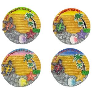 Vendita all'ingrosso SAN Andres isola turistica Souvenir stile marino frigo decorazione LOGO personalizzato dipinto a mano 3D resina magnete frigo - Product Image 2