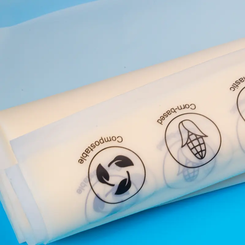 100% صديقة للبيئة قابلة للتحلل المياه للذوبان البلاستيك PLA Composable حقيبة بلاستيكية