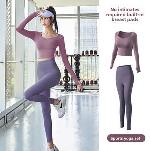 Conjunto de Pilates Profesional para Mujer, Nuevo Modelo 2025, Ropa de Yoga de Manga Larga para Correr por la Mañana y Ejercicio en el Gimnasio, OEM - Product Image 5