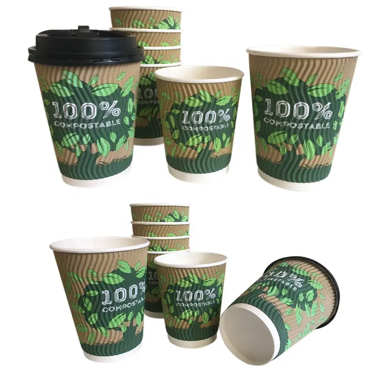 उच्च गुणवत्ता वाली डबल दीवार गर्म पेय पेय क्राफ्ट पेपर कॉफी कप डिजाइन के साथ पेपर कप