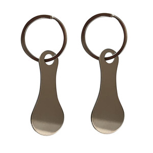 Metal Keychain Shopping Cart Token Bottle Opener Stainless Steel Flat <b>Small</b> 2 In 1 Survival <b>Tool</b> - Product Image 4