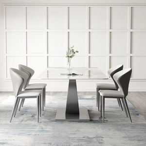 Table à manger ronde durable avec plateau en mélamine et finition poudrée - Product Image 3