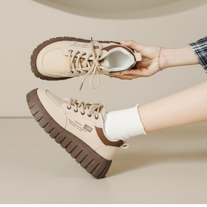 Zapatillas de deporte de bloque de color de dos tonos para mujer Zapatos de aumento de altura de tacón alto de 5CM + 2CM - Product Image 1