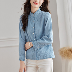 <span class=keywords><strong>Camicia</strong></span> da donna giapponese con colletto a risvolto piccolo e maniche lunghe bianche, nuova collezione autunnale, stile giovanile - Product Image 4