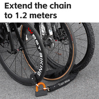 WEST BIKING Antivol de chaîne 2-en-1 pour vélo, accessoires antivol durables pour vélo, moto et VTT