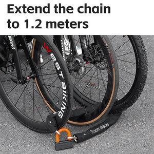 WEST BIKING-Candado de <span class=keywords><strong>cadena</strong></span> 2 en 1 <span class=keywords><strong>para</strong></span> <span class=keywords><strong>bicicleta</strong></span>, candado antirrobo <span class=keywords><strong>para</strong></span> exteriores, accesorios <span class=keywords><strong>para</strong></span> <span class=keywords><strong>bicicleta</strong></span>, candado duradero <span class=keywords><strong>para</strong></span> motocicleta MTB - Product Image 6