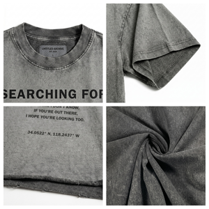 T-shirt surdimensionné en coton 240 g/m² délavé à l'acide, avec motif graphique vintage personnalisé, style streetwear unisexe, vente en gros 6623 - Product Image 4